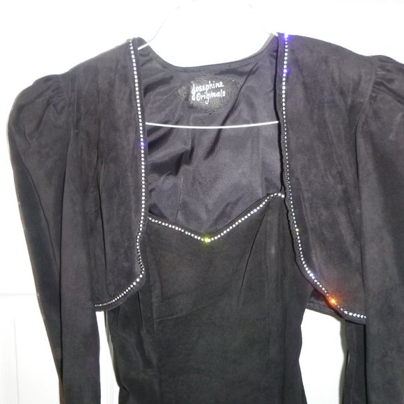 Vintage 1980's 2 Piece Leather Suede Dress Unique! - Picture 2 of 6